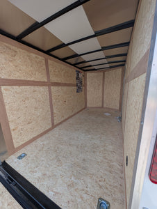 American Hauler 6x12 Tandem Axle Enclosed Cargo Trailer w Ramp Door - White - Stock #36633