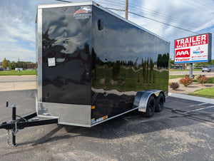American Hauler 7x16 Tandem Axle Black Enclosed Trailer 90