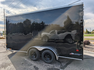 American Hauler 7x16 Tandem Axle Black Enclosed Trailer 90