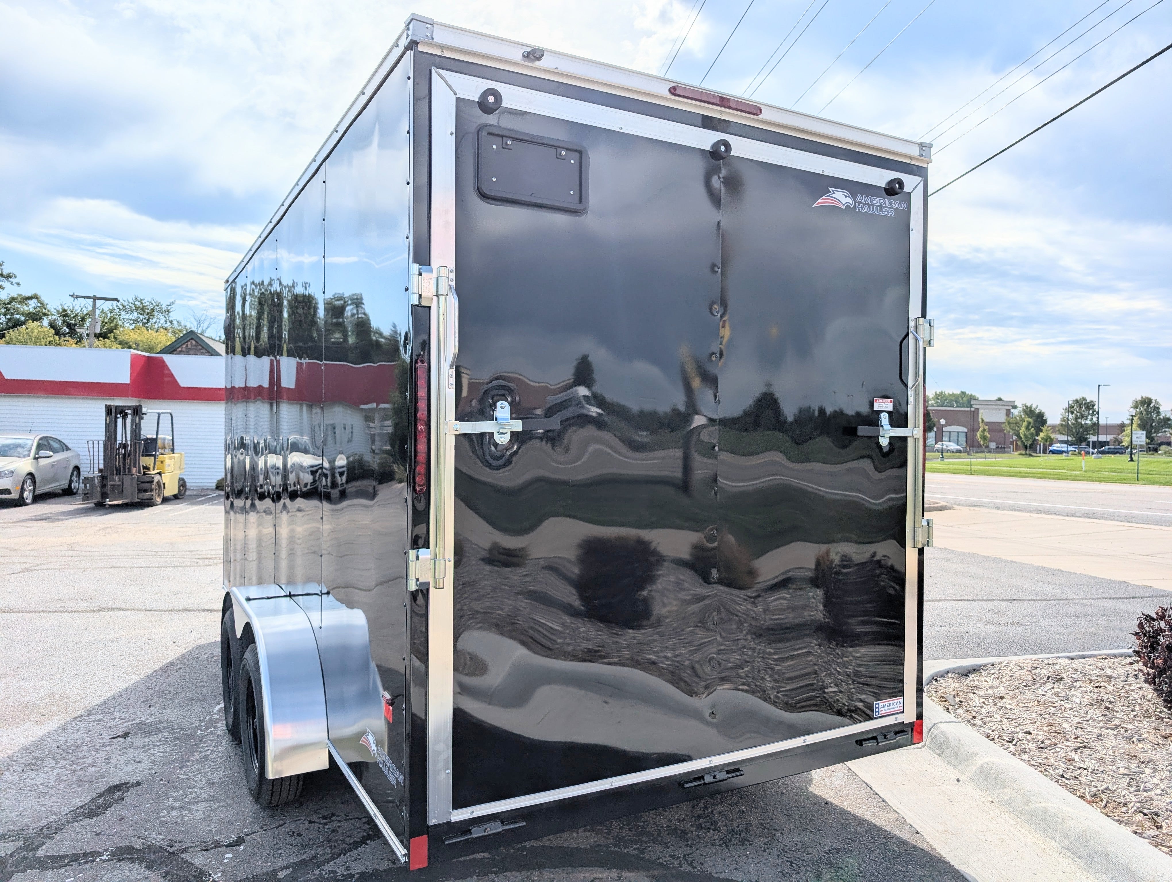 American Hauler 7x16 Tandem Axle Black Enclosed Trailer 90