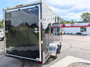 American Hauler 7x16 Tandem Axle Black Enclosed Trailer 90