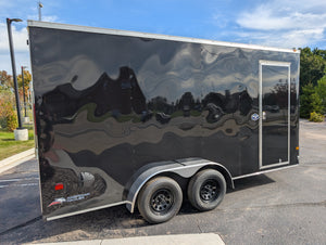 American Hauler 7x16 Tandem Axle Black Enclosed Trailer 90