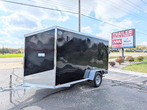 Amerilite ALL Aluminum 6x12 V Nose With Ramp Door Cargo / Enclosed Trailer BLACK -Stock# 200296