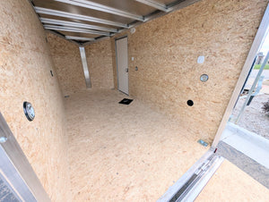 Amerilite ALL Aluminum 6x12 V Nose With Ramp Door Cargo / Enclosed Trailer BLACK -Stock# 200296