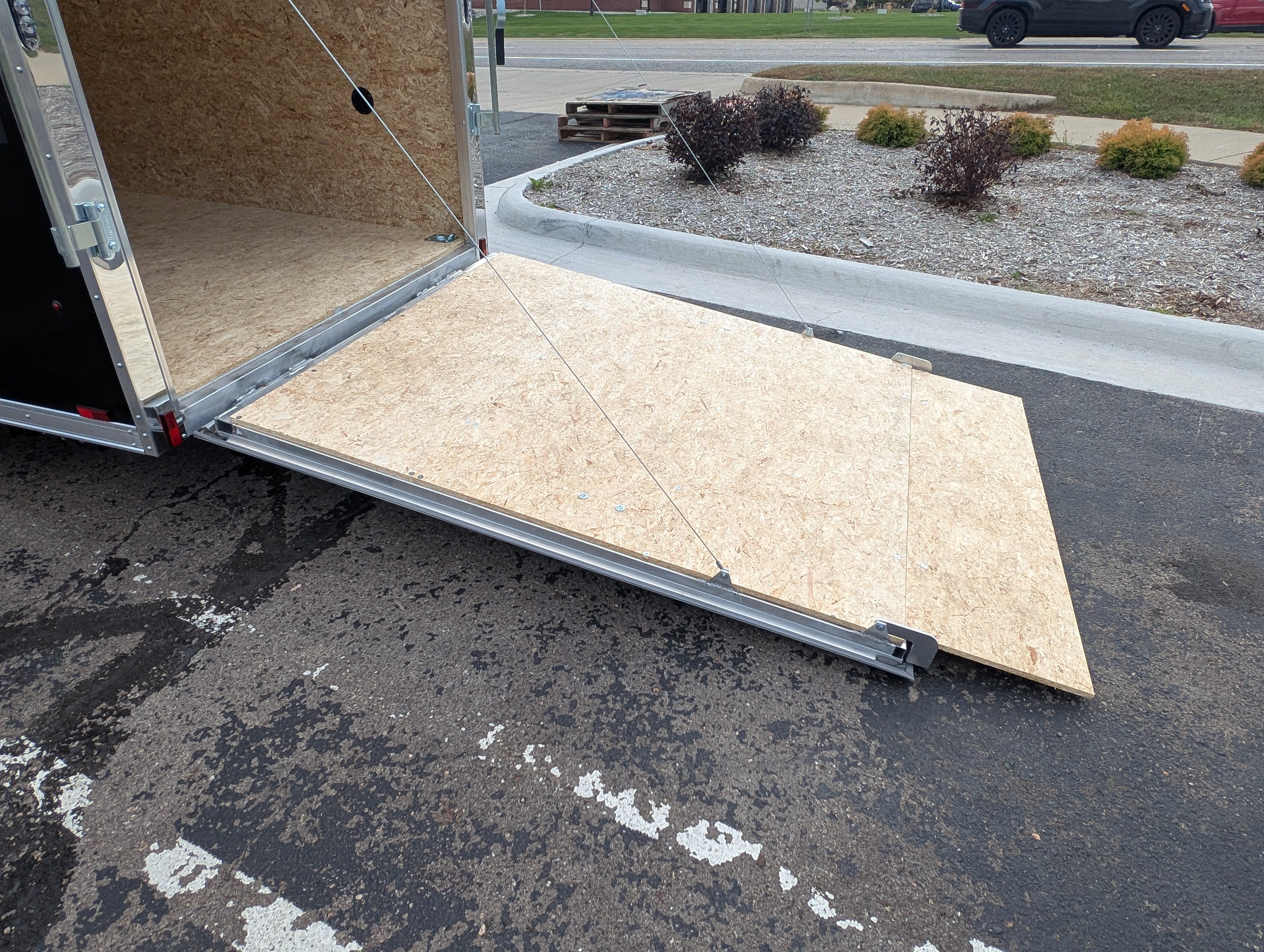 Amerilite ALL Aluminum 6x12 V Nose With Ramp Door Cargo / Enclosed Trailer BLACK -Stock# 200296