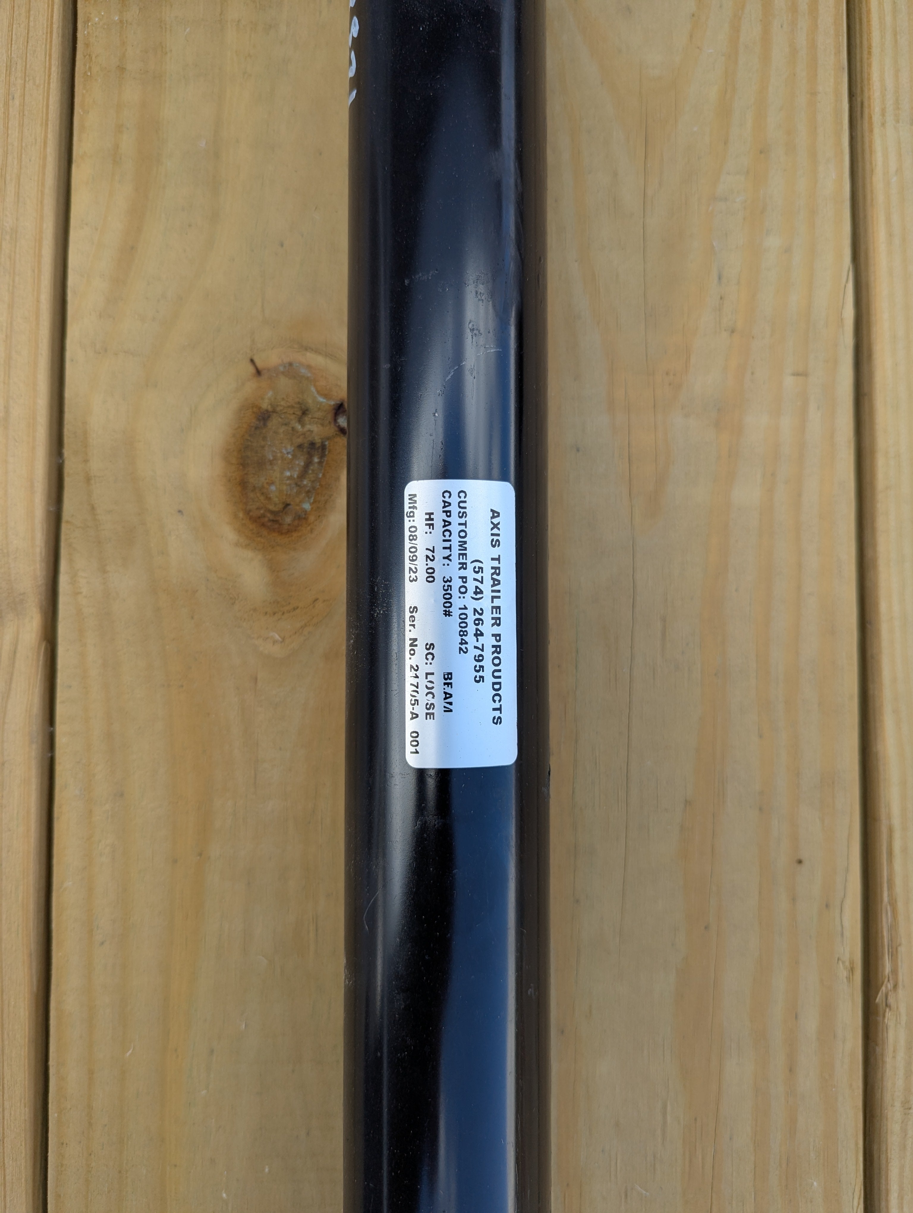 Axis Trailer EZ Lube Axle Beam - 72