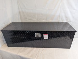 48 Inch Black Aluminum Diamond Plate, Heavy Duty Waterproof Tongue Storage Organizer box