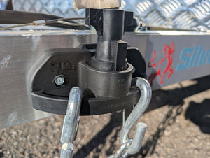 Trailer Towing Organizer for 4 Flat or 7 Way Plug, Heavy Duty Side Hooks Chain Cable Wire Harness Holder