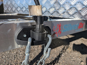 Trailer Towing Organizer for 4 Flat or 7 Way Plug, Heavy Duty Side Hooks Chain Cable Wire Harness Holder