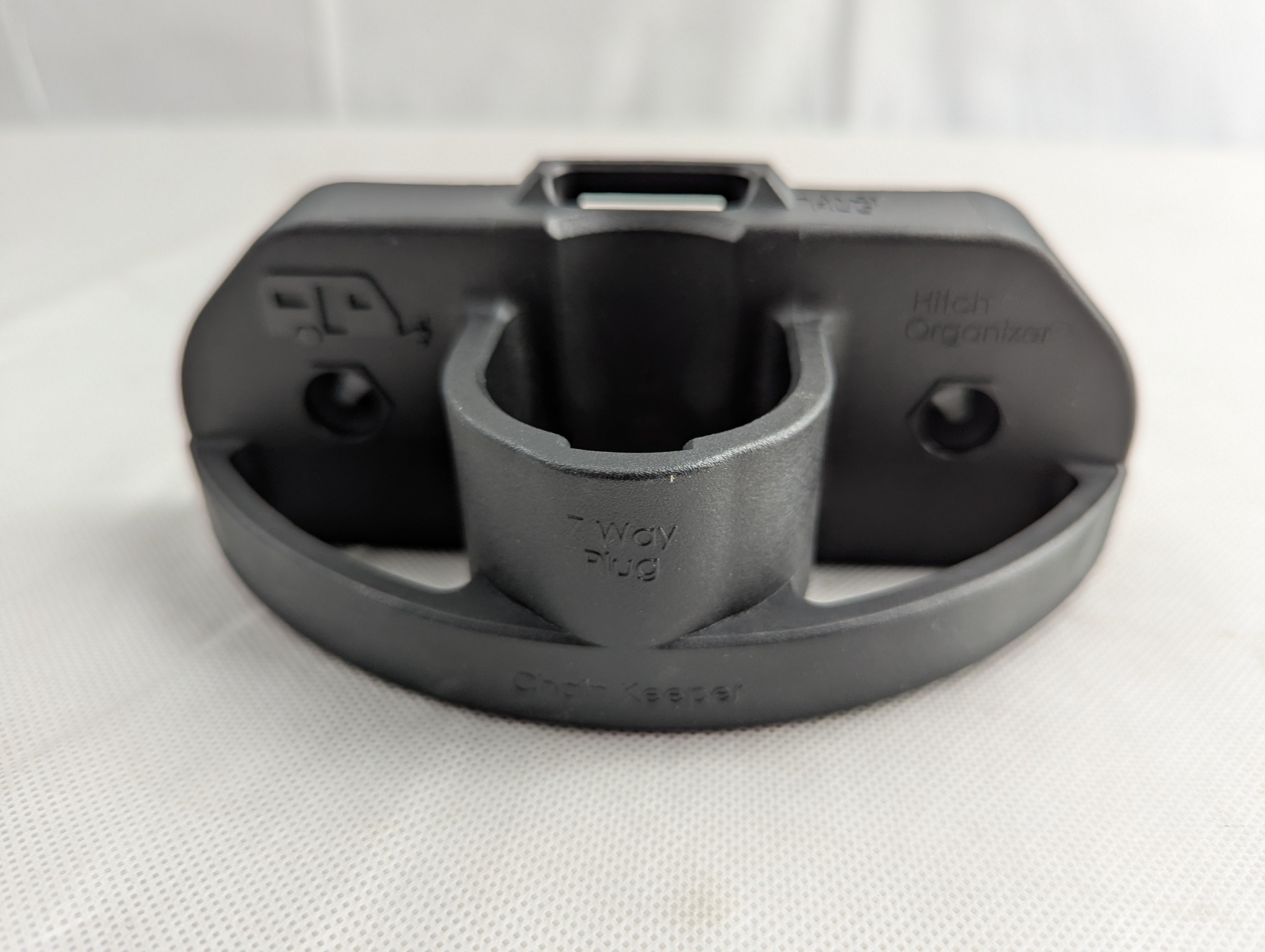 Trailer Towing Organizer for 4 Flat or 7 Way Plug, Heavy Duty Side Hooks Chain Cable Wire Harness Holder