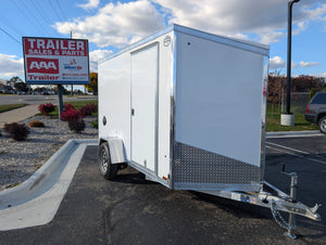 Amerilite Aluminum 6x10 V Nose With Ramp Door Cargo / Enclosed Trailer -Stock# 200659