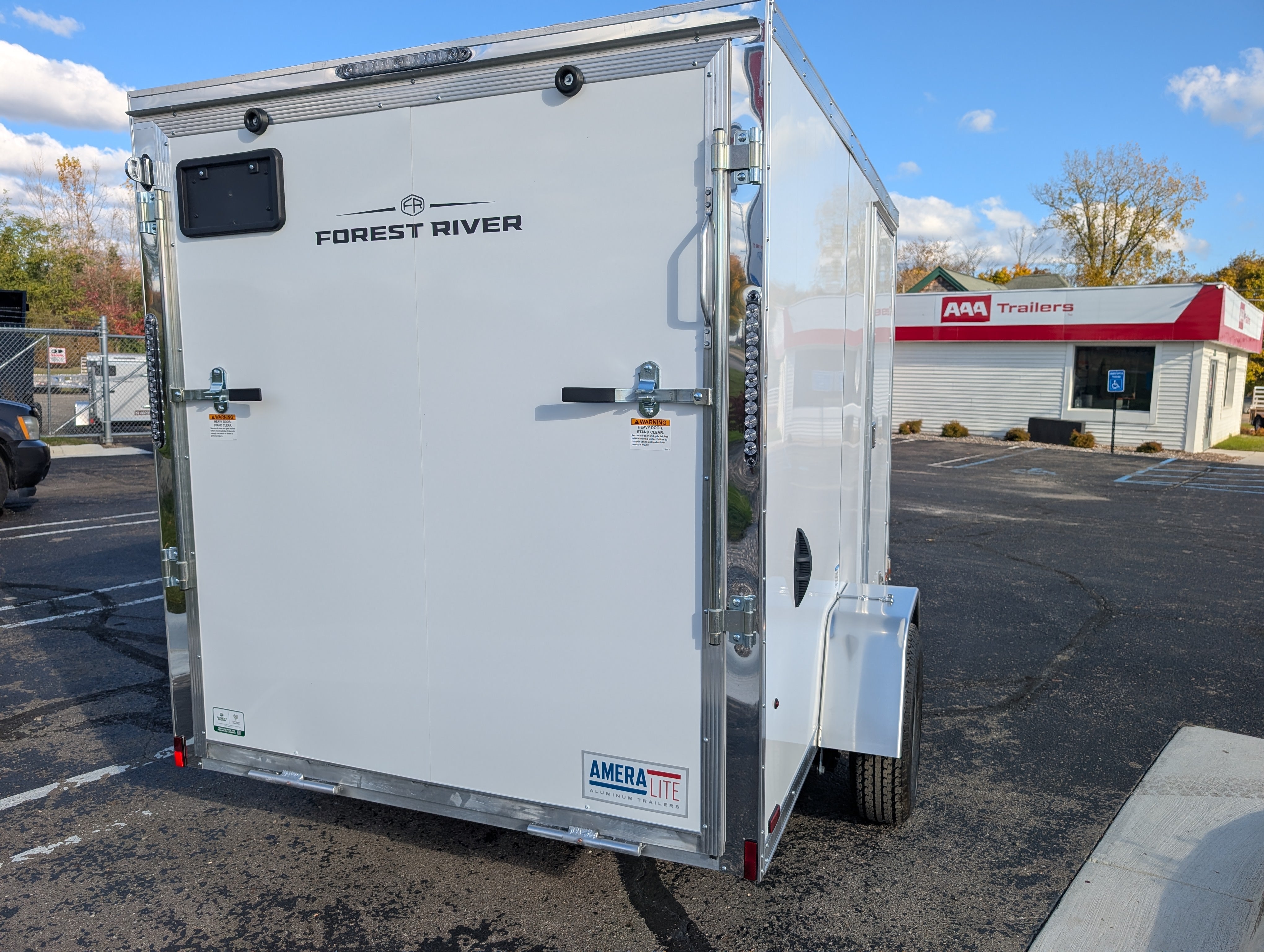 Amerilite Aluminum 6x10 V Nose With Ramp Door Cargo / Enclosed Trailer -Stock# 200659