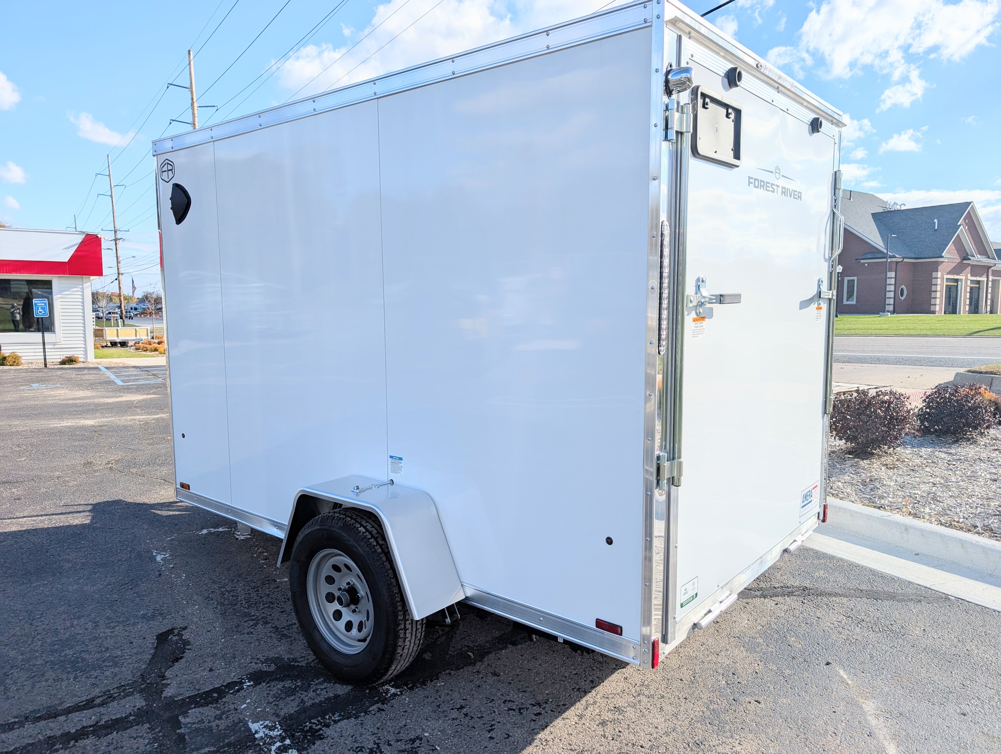 Amerilite Aluminum 6x10 V Nose With Ramp Door Cargo / Enclosed Trailer -Stock# 200659