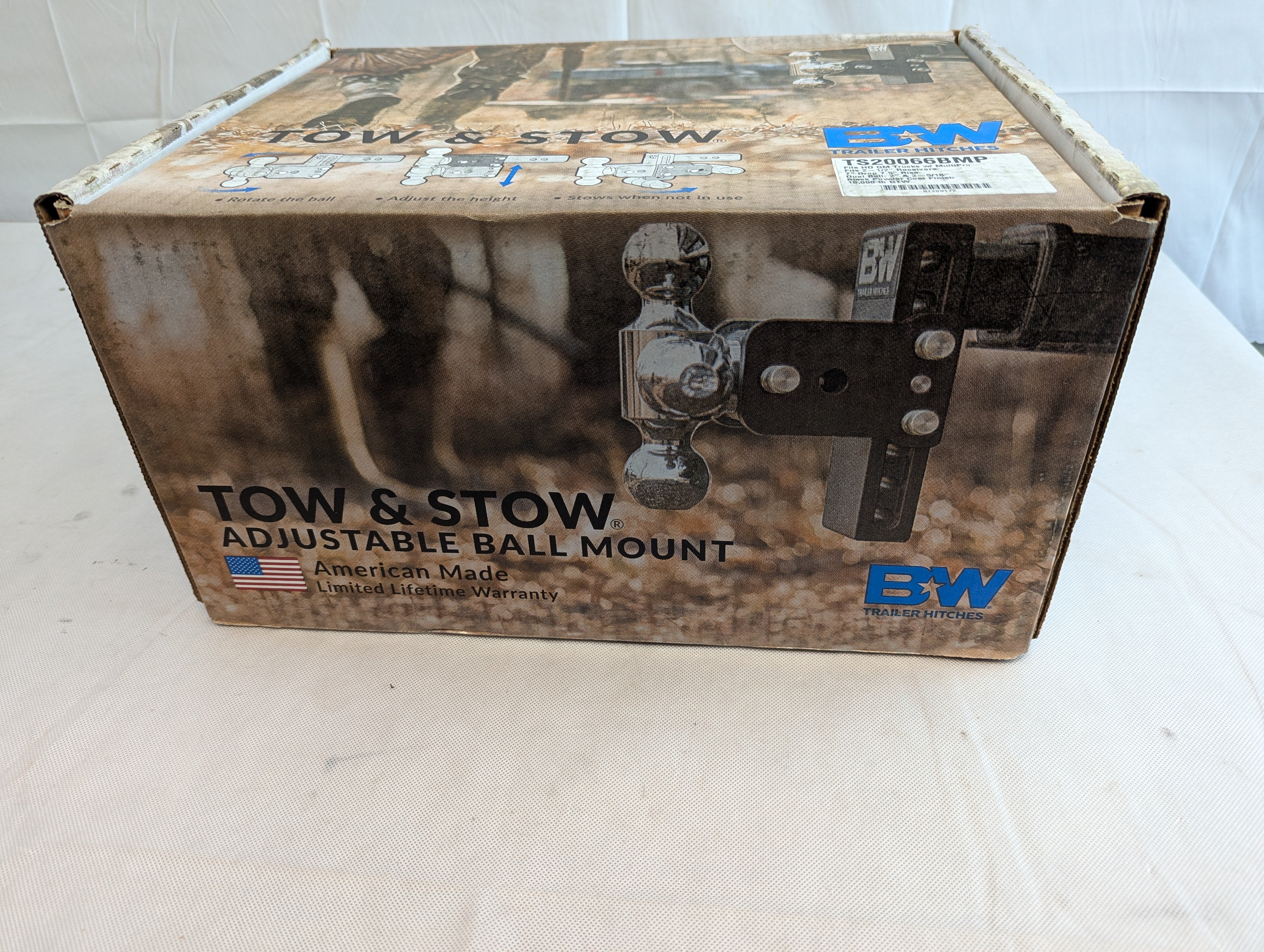 B&W Trailer Hitches Tow & Stow Adjustable Trailer Hitch Ball Mount - Fits 2.5