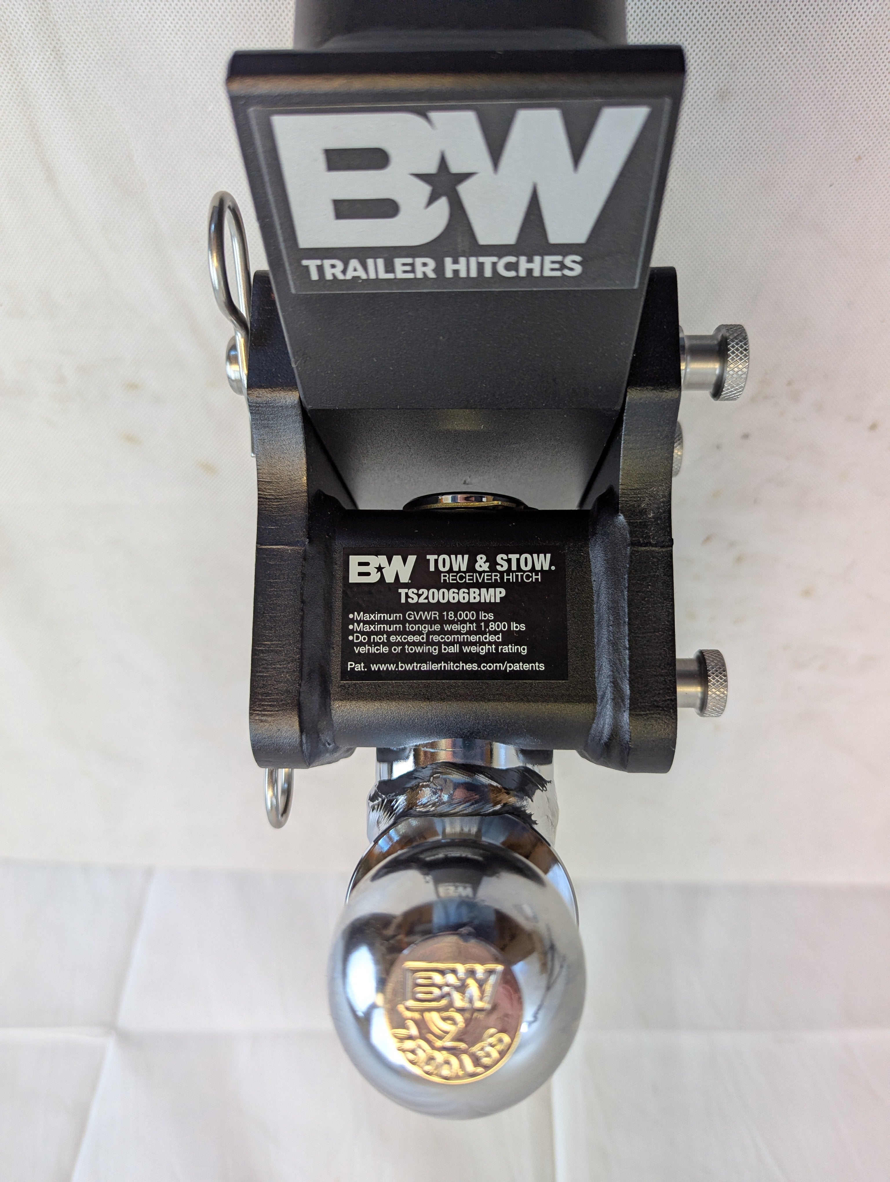 B&W Trailer Hitches Tow & Stow Adjustable Trailer Hitch Ball Mount - Fits 2.5