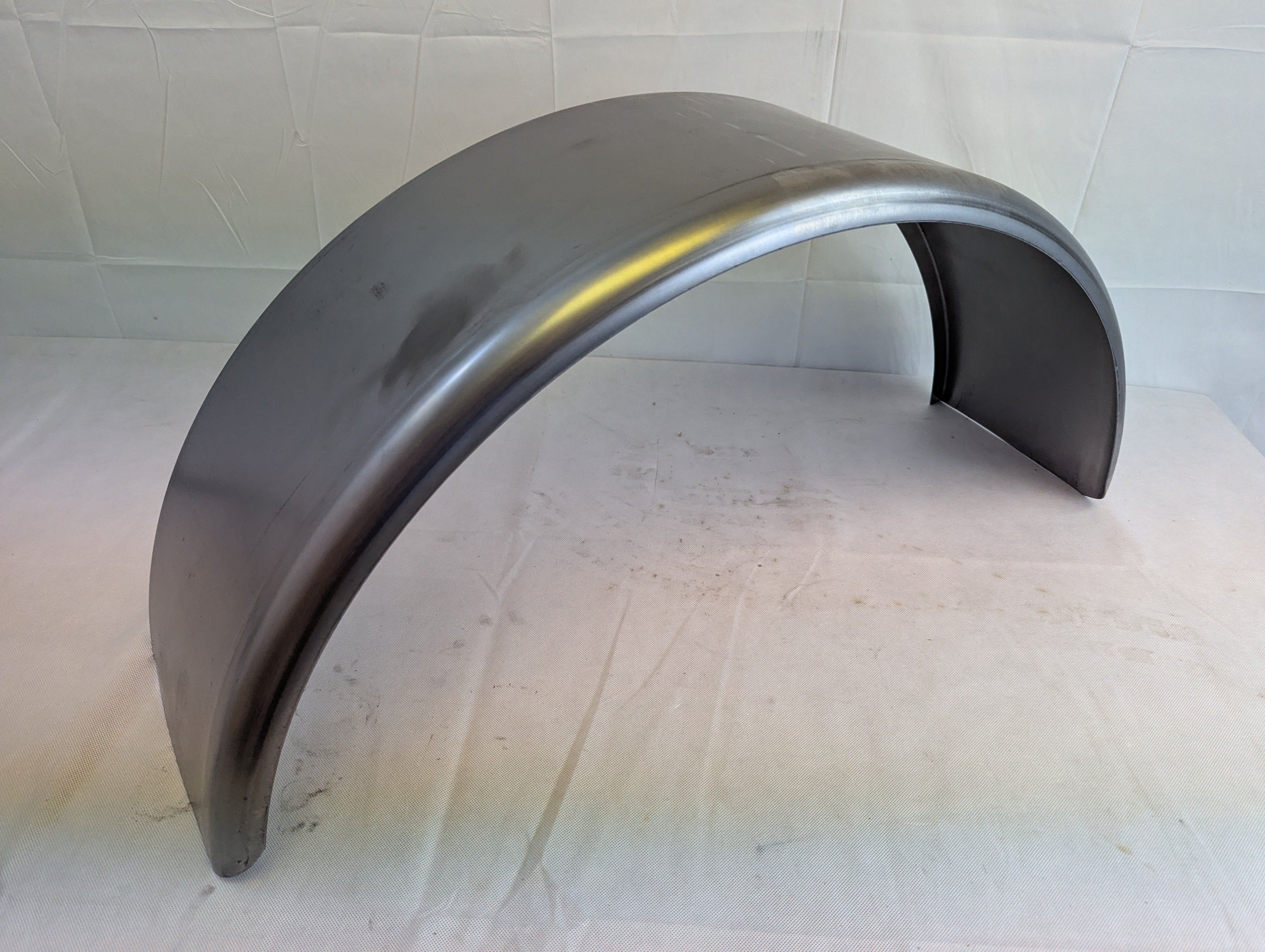 Steel Single Axle Trailer Fender 9x32x15 1/2 Round 90 Degree Flange