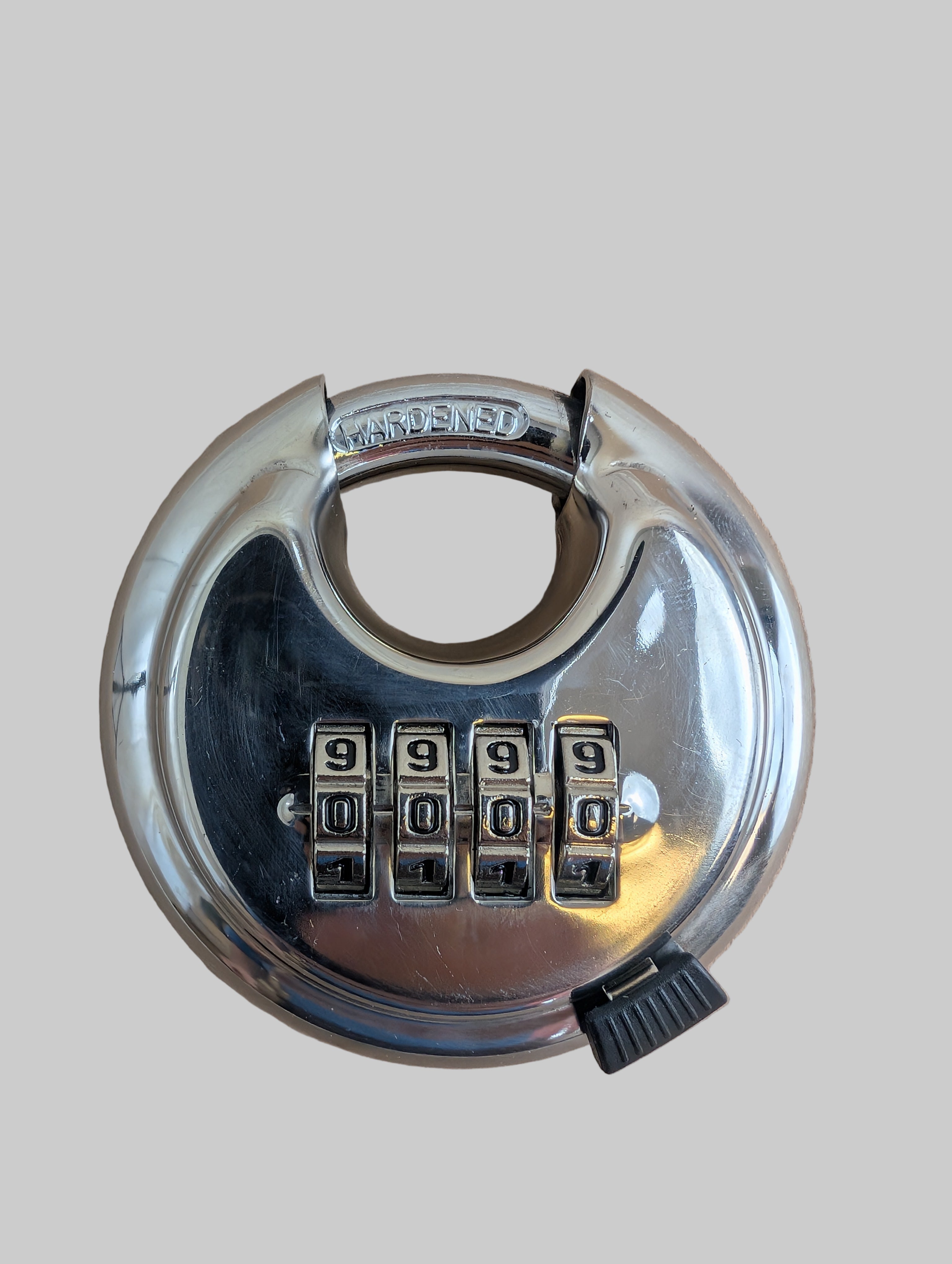 Shrouded Stainless Combination Keyless Disc Steel Pad Lock for Cargo Trailers