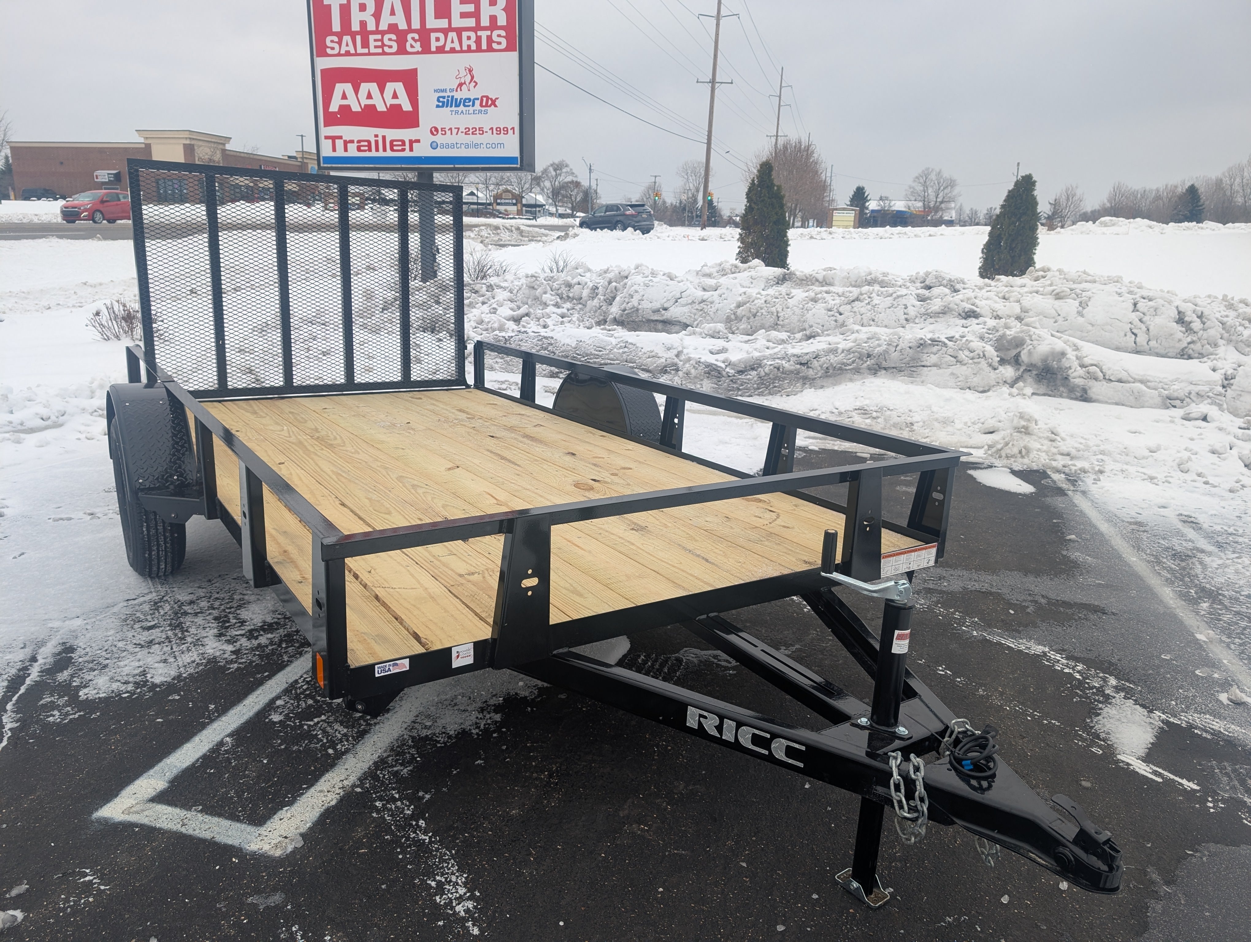 Rice 6x12 Powder Coated Steel Utility Trailer w Ramp Gate