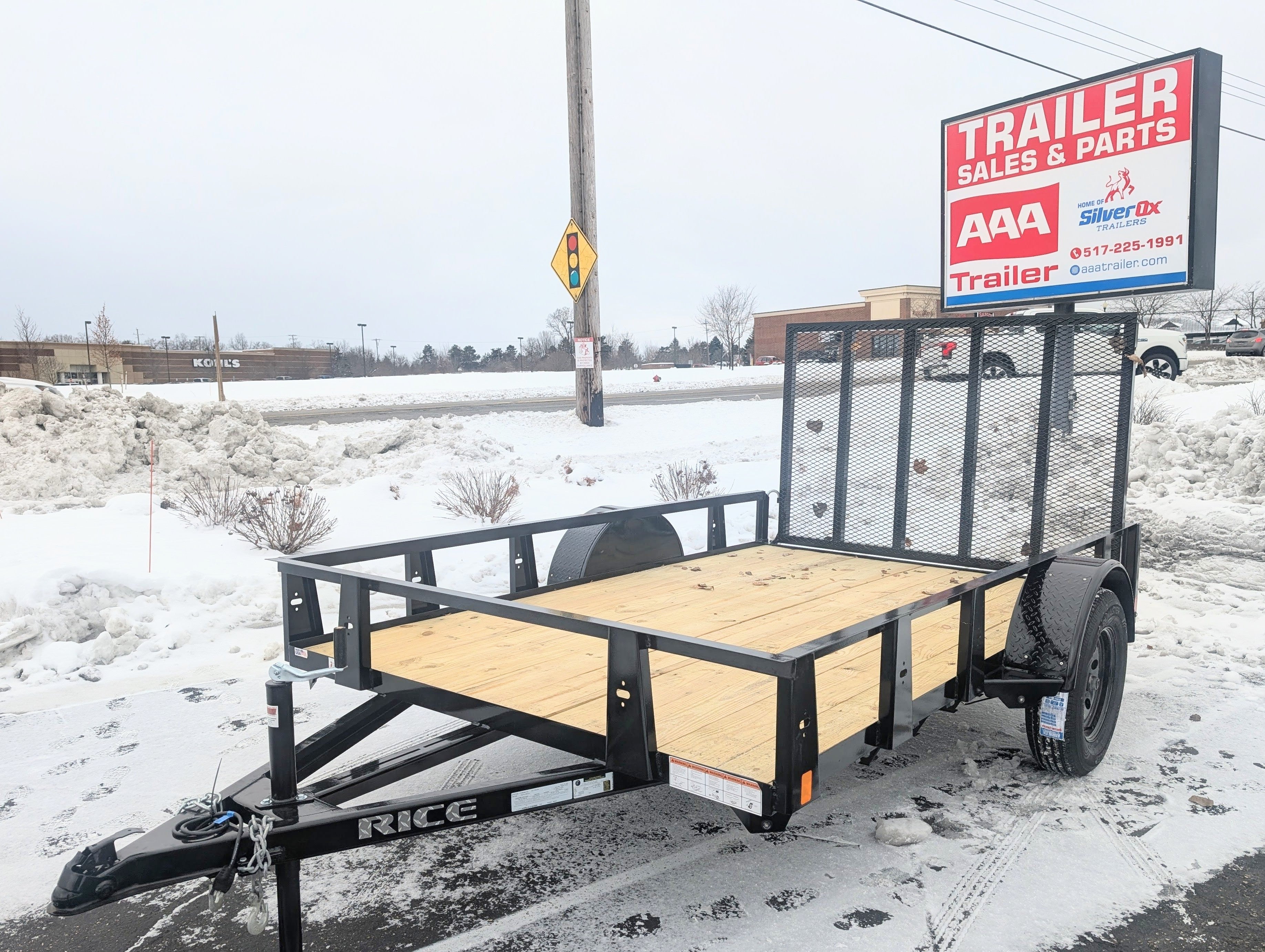 Rice 6x10 Powder Coated Steel Utility Trailer w Ramp Gate
