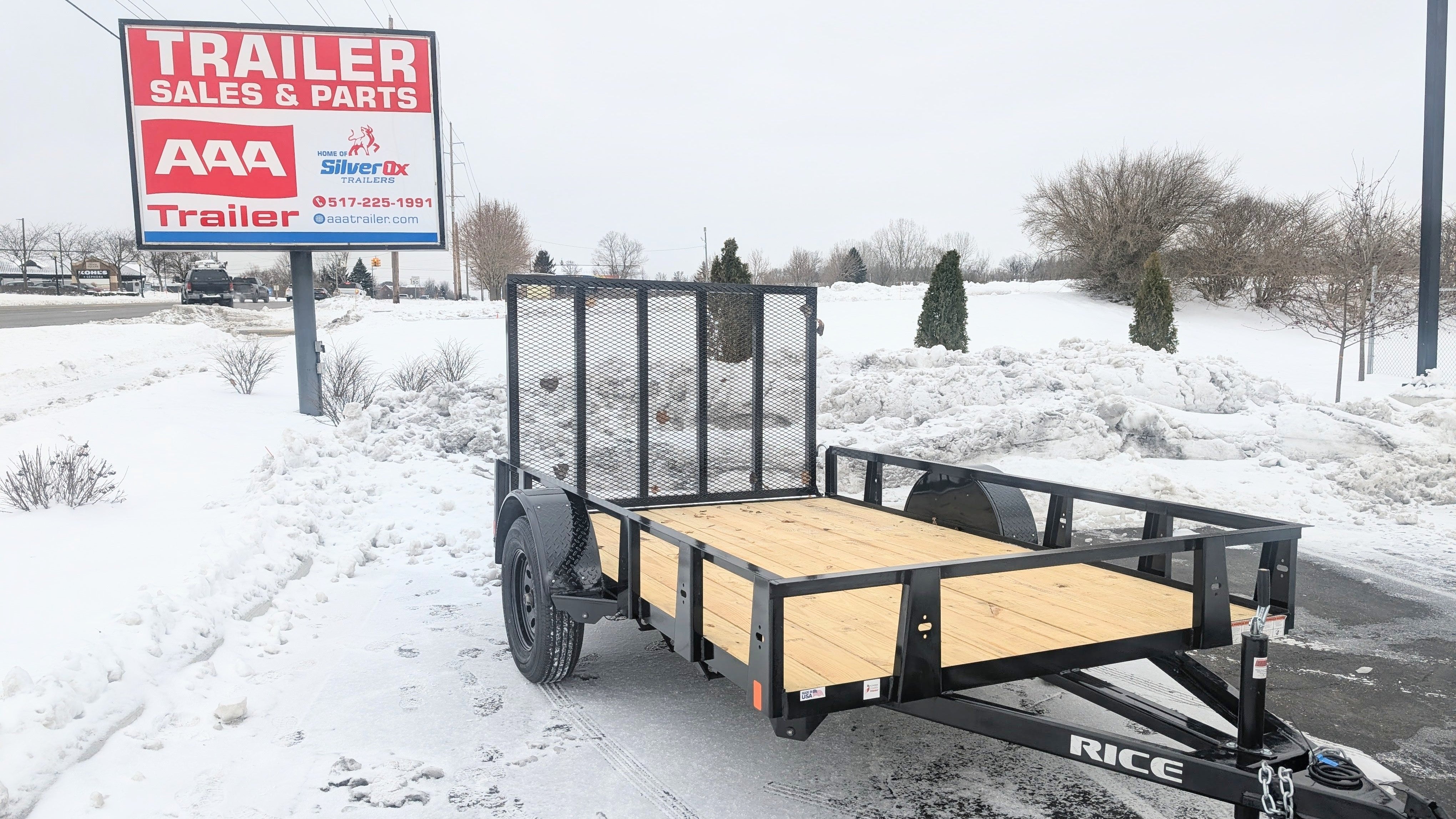 Rice 6x10 Powder Coated Steel Utility Trailer w Ramp Gate