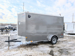 American Hauler 6x12 Enclosed Cargo Trailer w Ramp Door - GRAY - Stock# 37303