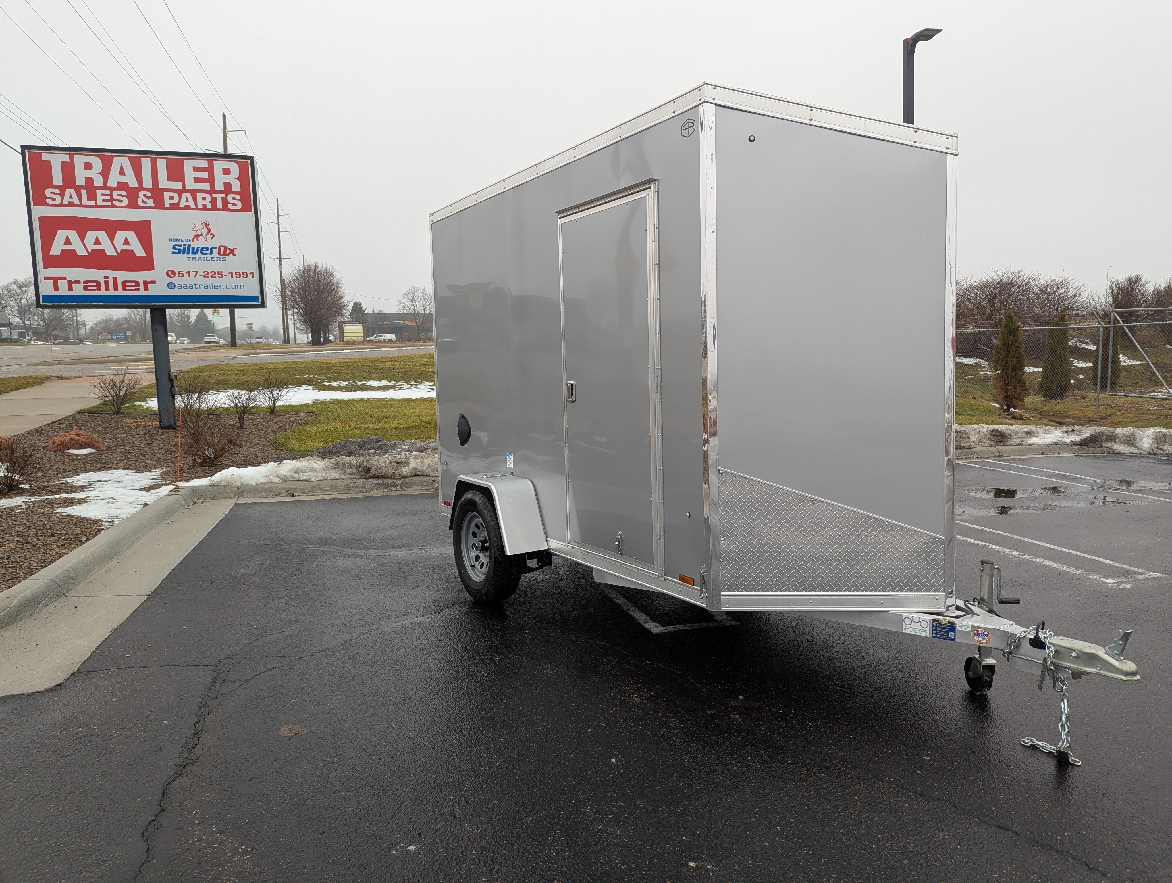 Cargo Mate Amera-Lite Aluminum 5x10 V Nose With Ramp Door Cargo / Enclosed Trailer -Stock# 200670