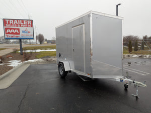 Cargo Mate Amera-Lite Aluminum 5x10 V Nose With Ramp Door Cargo / Enclosed Trailer -Stock# 200670