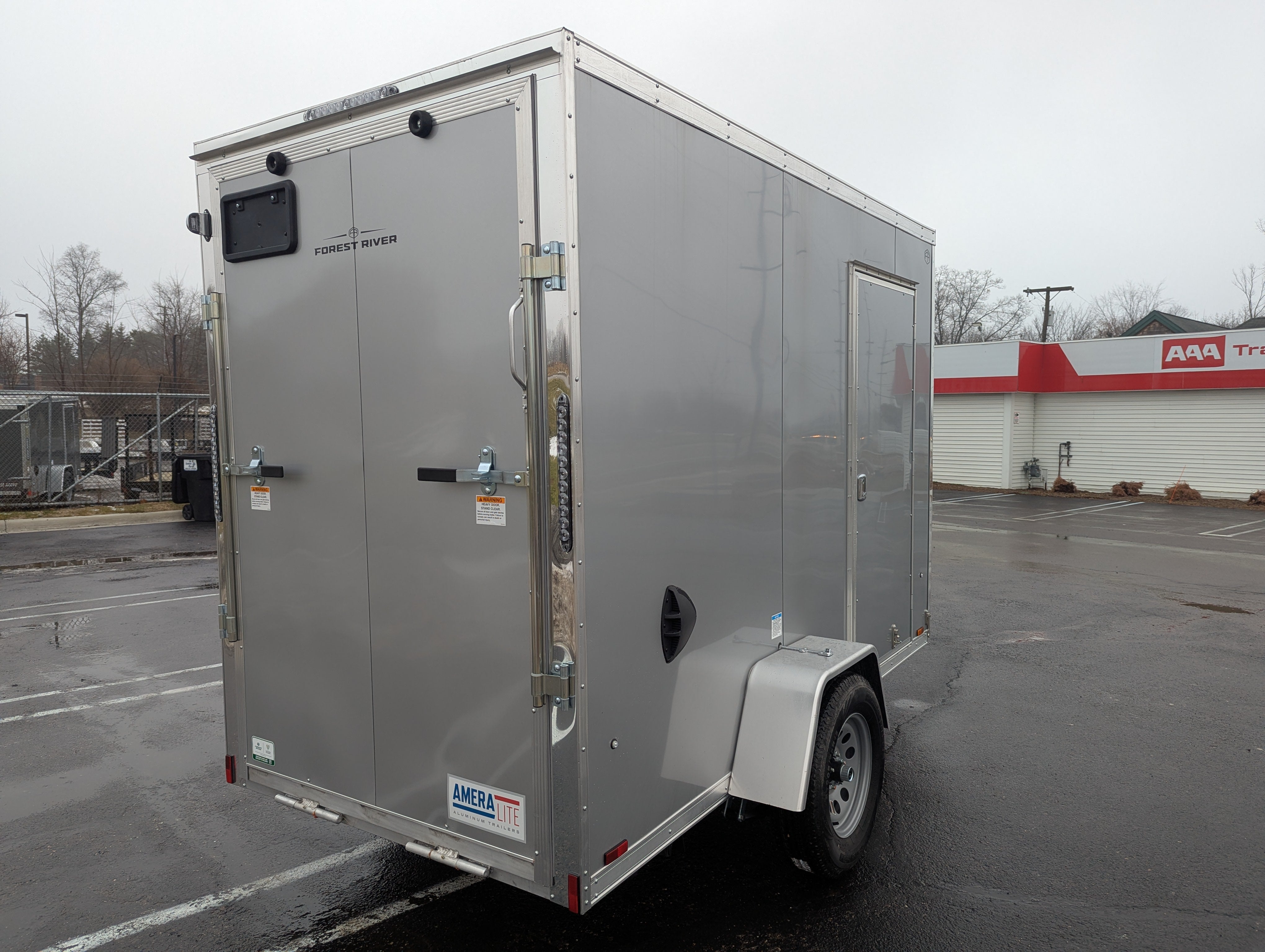 Cargo Mate Amera-Lite Aluminum 5x10 V Nose With Ramp Door Cargo / Enclosed Trailer -Stock# 200670