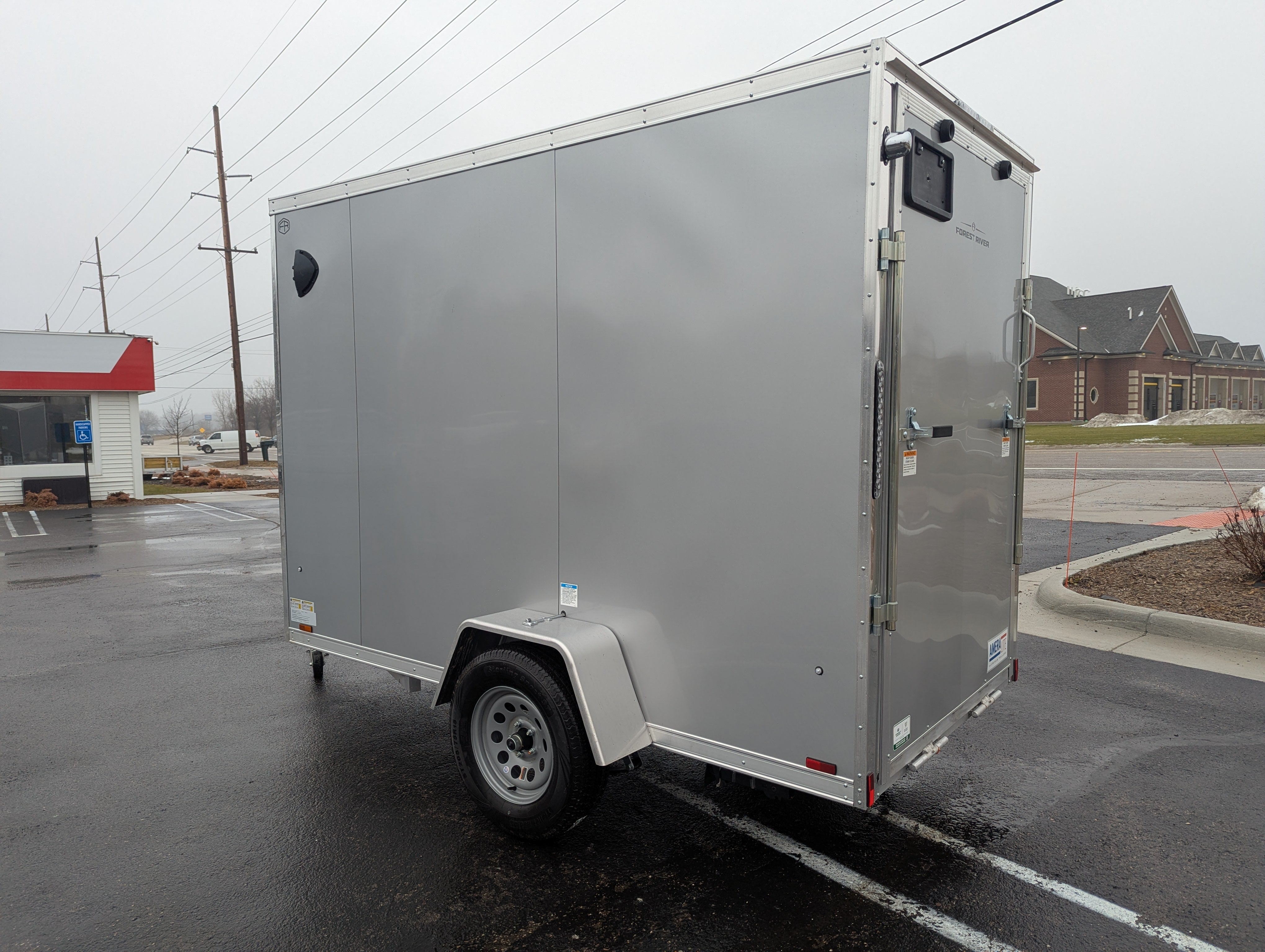 Cargo Mate Amera-Lite Aluminum 5x10 V Nose With Ramp Door Cargo / Enclosed Trailer -Stock# 200670