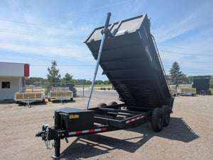 Watchdog HOSS 7x14 Dump Trailer — 14K GVWR Tandem Axle Telescopic