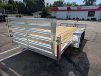 Silver Ox flat deck aluminum trailer walk-around view