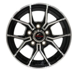 Aluminum Trinity Series Trailer Wheel - 5 Lug Machined Black Fork AAA Trailer