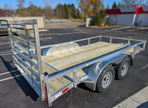 Silver Ox 7X14 Tandem Axle Aluminum Utility Trailer with 2 ft Dovetail