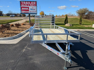 Silver Ox 7X14 Tandem Axle Aluminum Utility Trailer with 2 ft Dovetail