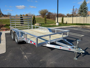 Silver Ox 7X14 Tandem Axle Aluminum Utility Trailer with 2 ft Dovetail