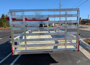Silver Ox 7X14 Tandem Axle Aluminum Utility Trailer with 2 ft Dovetail