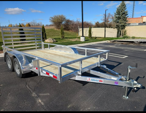 Silver Ox 7X14 Tandem Axle Aluminum Utility Trailer with 2 ft Dovetail