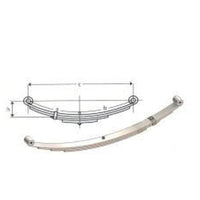 UNA-218 DE-7225 trailer leaf spring dimensional drawing — 4-leaf 25-1/4 inch double eye