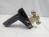 XPE X-452506 Adjustable Trailer Hitch — side view showing hairpin-clip pin system and XPE label with 15,000 lb / 22,000 lb capacity ratings | AAA Trailer