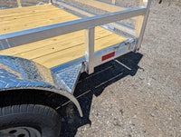 Silver Ox 7x14 Aluminum Tandem Axle Utility Trailer – Ramp Gate – Electric Brakes | AAA Trailer - 5,710 lb, 7x14 - close-up v