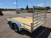 Silver Ox 7x14 Aluminum Tandem Axle Utility Trailer – Ramp Gate – Electric Brakes | AAA Trailer - 5,710 lb, 7x14 - close-up v