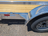 Silver Ox 7x14 Aluminum Tandem Axle Utility Trailer – Ramp Gate – Electric Brakes | AAA Trailer - 5,710 lb, 7x14 - close-up v