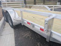 Silver Ox 7x16 Aluminum Tandem Axle Utility Trailer – Rear Ramp – Electric Brakes | AAA Trailer - 1,278 lbs, 7x16 - close-up 
