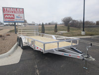 Silver Ox 7x16 Aluminum Tandem Axle Utility Trailer – Rear Ramp – Electric Brakes | AAA Trailer - 1,278 lbs, 7x16 - close-up 