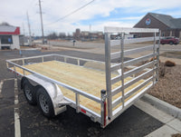 Silver Ox 7x16 Aluminum Tandem Axle Utility Trailer – Rear Ramp – Electric Brakes | AAA Trailer - 1,278 lbs, 7x16 - alternate