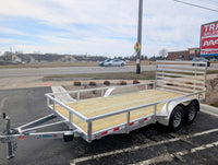 Silver Ox 7x16 Aluminum Tandem Axle Utility Trailer – Rear Ramp – Electric Brakes | AAA Trailer - 1,278 lbs, 7x16 - close-up 