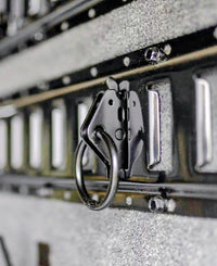 Close-up of a O ring style etrack tie down ring