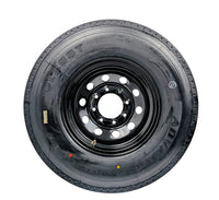 Advance 235/80R16 14 Ply Trailer Tire with 8 Lug Revolver Steel Wheel Load Range G - Black or Silver - 4,080 lbs, 8x6.5 - com