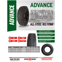 Advance All Steel - 235/80R16 Load Range G - Tire Only - 4,080 lb, 110 PSI - alternate angle | AAA Trailer