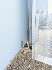 Aluminum 4" Hook & Keeper Door Holder for RVs Rance Legend Lighting Ameralite Cargo Trailers - close-up view | AAA Trailer